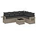 Set Divani da Giardino 7pz con Cuscini Grigio Chiaro Polyrattan - Foto miniatura 1