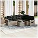 Set Divani da Giardino 7pz con Cuscini Grigio Chiaro Polyrattan - Foto miniatura 2