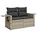 Set Divani da Giardino 7pz con Cuscini Grigio Chiaro Polyrattan - Foto miniatura 6