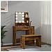 Set Tavolo da Toeletta con LED Rovere Fumo in Legno Multistrato - Foto miniatura 4
