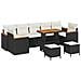 Set Divano da Giardino con cuscino 10 pcs Nero Poly Rattan - Foto miniatura 1