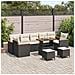 Set Divano da Giardino con cuscino 10 pcs Nero Poly Rattan - Foto miniatura 2