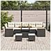 Set Divano da Giardino con cuscino 10 pcs Nero Poly Rattan - Foto miniatura 3