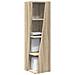 Mobile angolare Bianco 27,5x27x102cm Legno multistrato - Foto miniatura 3