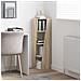 Mobile angolare Bianco 27,5x27x102cm Legno multistrato - Foto miniatura 4