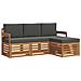 Set divani 4 pcs Naturale e Antracite Legno di Acacia Massello - Foto miniatura 1