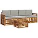Set divani con cuscino 5 pcs Grigio Naturale e Chiaro - Foto miniatura 1