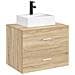 Lavabo da bagno Nero Opaco 39 x 30,5 x 12,5 cm Metallo - Foto miniatura 6