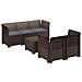 Divano da Giardino 5 Posti con Cuscini Stile Rattan PP Marrone - Foto miniatura 1