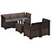 Divano da Giardino 5 Posti con Cuscini Stile Rattan PP Marrone - Foto miniatura 2