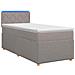Letto box spring con materasso Tortora 90 x 190 cm Tessuto - Foto miniatura 1