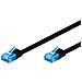 ICOC U6A-FL-075BKT - Cavo di Rete Patch Flat in Rame Cat. 6A UTP 7,5m Nero - Foto miniatura 1