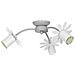 7863 Lampadario In Acciaio Da Soffitto Per Cameretta Bambini, Plafoniera Spot Fiore3, Bianco. - Foto miniatura 1