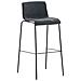 Sgabello Bar Hoover in Tessuto I Sgabello Alto Design 4 Gambe in Metallo I Sedia Sgabello Impilabile con Schienale I Sgabello Bancone H 76 CM Grigio Scuro Base Nero - Foto miniatura 1