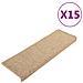Tappeti Autoadesivi Scale Aspetto Sisal 15 pz 65x21x4 cm Sabbia - Foto miniatura 1
