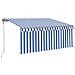 Tenda Sole Retrattile Automatica Parasole 3,5x2,5 m Blu Bianca - Foto miniatura 1
