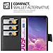 Custodia Compatibile Con Samsung Galaxy S10 In Nero Carbone - Coperchio Protettiva Con Chiusura Magnetica, Funzione Stand E Tasca Per Le Carte - Foto miniatura 4