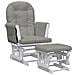 Poltrona Glider Con Sgabello Grigio Chiaro In Tessuto - Foto miniatura 2