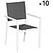 Set Di 10 Sedie Imbottite In Alluminio Bianco - Textilene Grigio - Foto miniatura 11