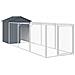 Casetta Cani con Tetto Antracite 117x405x123 cm Acciaio Zincato - Foto miniatura 2