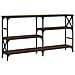 Tavolino Consolle Rovere Marrone 150x29x76,5 Legno Multistrato - Foto miniatura 2
