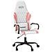 Sedia Da Gaming Massaggiante Bianco E Rosa In Similpelle - Foto miniatura 1