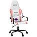 Sedia Da Gaming Massaggiante Bianco E Rosa In Similpelle - Foto miniatura 6
