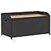 Panca Portaoggetti Nera 100x50x52 Cm Polyrattan E Legno Acacia - Foto miniatura 2