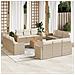 Set Divano da Giardino 13 pz con Cuscini Beige in Polyrattan - Foto miniatura 2