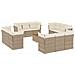Set Divano da Giardino 13 pz con Cuscini Beige in Polyrattan - Foto miniatura 1