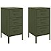 Comodini 2 pz Verde Oliva 36x39x68 cm in Acciaio - Foto miniatura 1