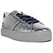 Mezze Scarpe Italiane Da Donna In Pelle Lucida Argento 36 - Foto miniatura 1