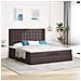 Struttura Letto Pouf Con Materasso 180x200 Cm In Tessuto - Foto miniatura 3