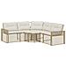 Divano Da Giardino A L Con Cuscini E Pouf Beige In Polyrattan - Foto miniatura 2