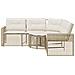 Divano Da Giardino A L Con Cuscini E Pouf Beige In Polyrattan - Foto miniatura 3