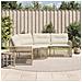 Divano Da Giardino A L Con Cuscini E Pouf Beige In Polyrattan - Foto miniatura 1