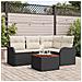 Set Divano da Giardino 5 Pezzi con Cuscini Nero Rattan Sintetico Acacia, Divano da Giardino a 2 posti con Cuscini Nero Rattan Sintetico - Foto miniatura 2