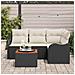 Set Divano da Giardino 5 Pezzi con Cuscini Nero Rattan Sintetico Acacia, Divano da Giardino a 2 posti con Cuscini Nero Rattan Sintetico - Foto miniatura 3