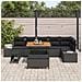 Set Divano da Giardino 9 Pezzi con Cuscini Nero Polyrattan Acacia, Divano da Giardino 2 Posti con Cuscini Nero Polyrattan, Set da Pranzo Giardino 3 Pezzi con Cuscini Nero Polyrattan Acacia - Foto miniatura 3