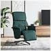 Poltrona Reclinabile Massaggio Poggiapiedi Verde Scuro Tessuto - Foto miniatura 2
