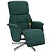 Poltrona Reclinabile Massaggio Poggiapiedi Verde Scuro Tessuto - Foto miniatura 3
