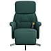 Poltrona Reclinabile Massaggio Poggiapiedi Verde Scuro Tessuto - Foto miniatura 4