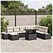 Set Divano da Giardino 9 Pezzi con Cuscini Nero Polyrattan - Foto miniatura 2
