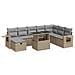 Set Divano da Giardino 9 pz con Cuscini Beige in Polyrattan - Foto miniatura 1