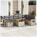 Set Divano da Giardino 9 pz con Cuscini Beige in Polyrattan - Foto miniatura 2