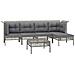 Set Divani da Giardino 6 pz con Cuscini in Polyrattan Grigio - Foto miniatura 3