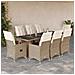 Set da Bistrò da Giardino 9 pz con Cuscini Beige in Polyrattan - Foto miniatura 2