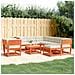 Set Salotto Giardino 8pz con Cuscini Marrone Cera Massello Pino - Foto miniatura 2