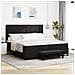 Letto a Box Spring con Materasso e Panchina Nero 200x200 cm Tessuto - Foto miniatura 2