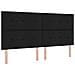 Letto a Box Spring con Materasso e Panchina Nero 200x200 cm Tessuto - Foto miniatura 6